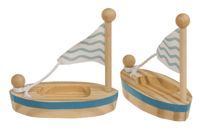Wooden Toy Sailboat, 11,5 x 5,5 cm