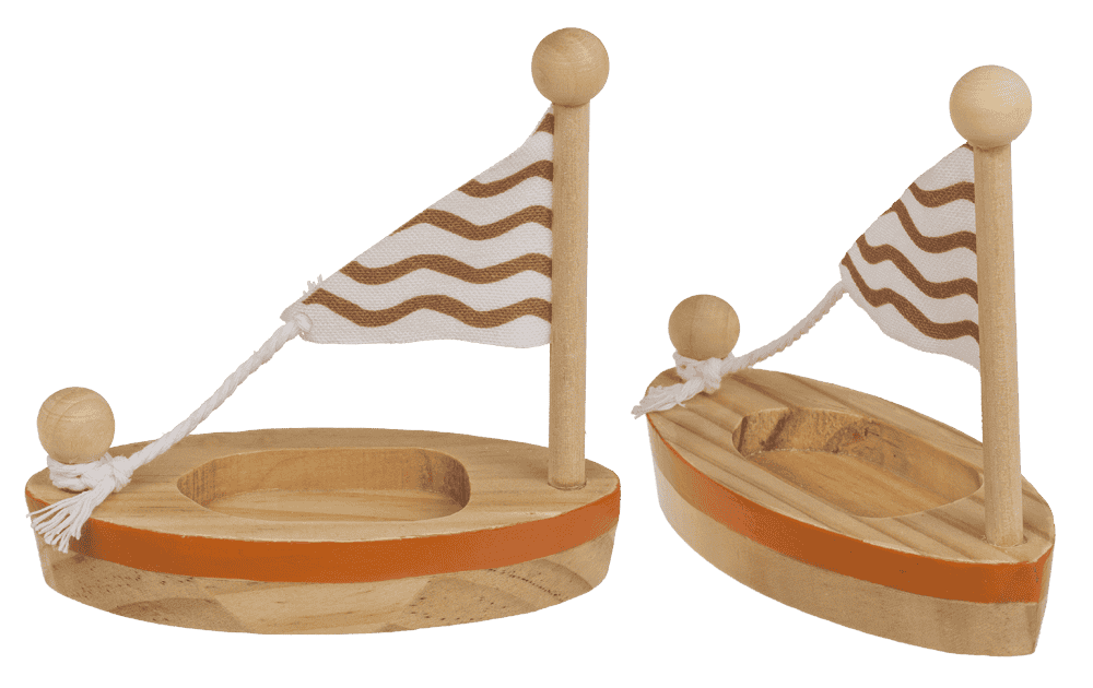 Wooden Toy Sailboat, 11,5 x 5,5 cm