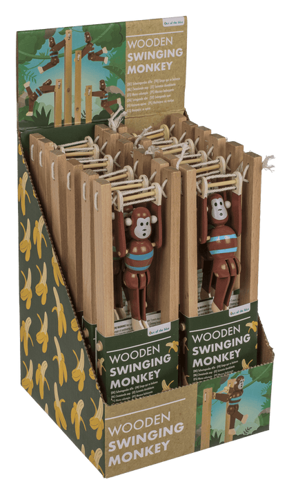Wooden Swinging Monkey, 7x2,2x23 cm,