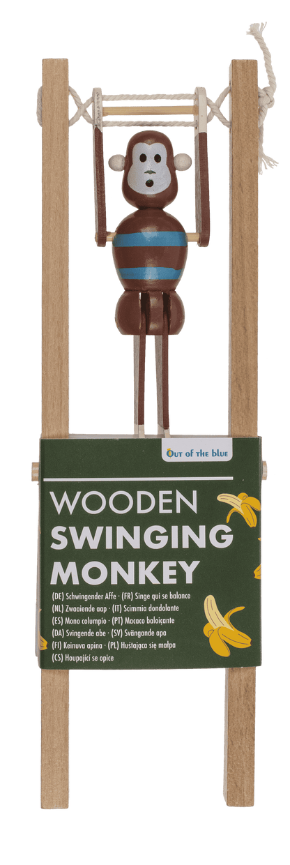 Wooden Swinging Monkey, 7x2,2x23 cm,