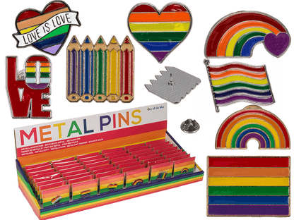 Metal pin, pride, ca. 3 cm, 8-assorted,