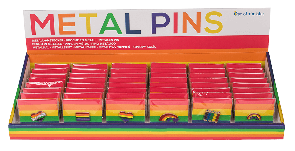 Metal pin, pride, ca. 3 cm, 8-assorted,