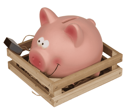 Savings bank, Pig with hammer,