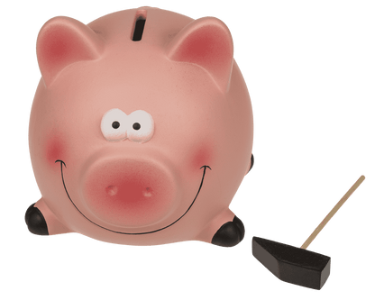 Savings bank, Pig with hammer,