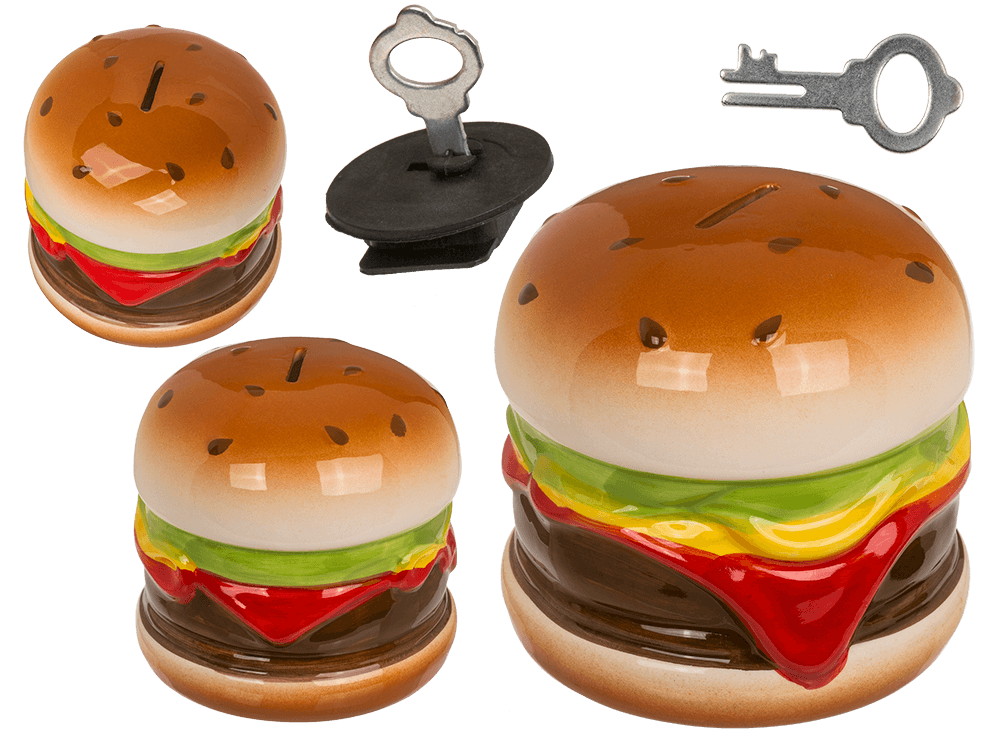 Savings bank with lock, Hamburger,