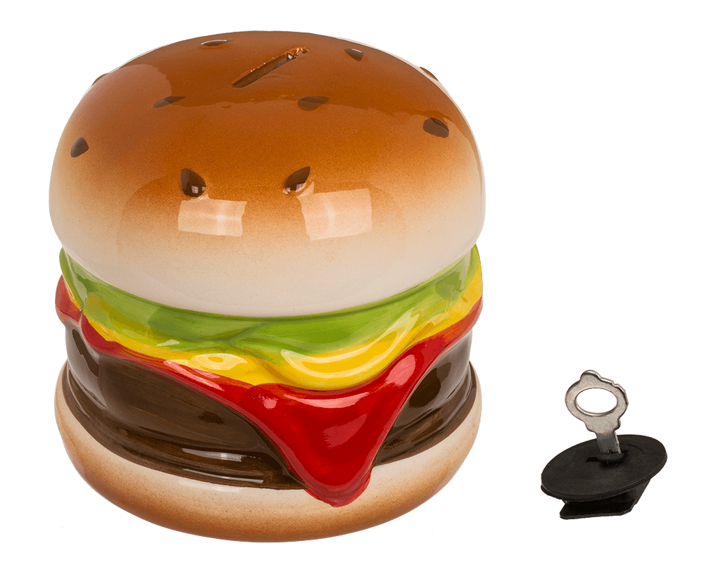 Savings bank with lock, Hamburger,