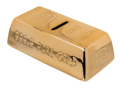 Savings Box with lock, Gold Bar,