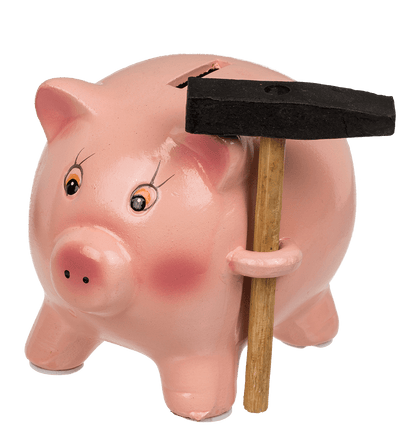 Savings box, Pig with Hammer,