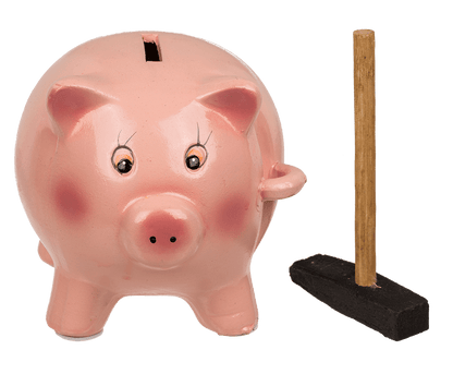 Savings box, Pig with Hammer,