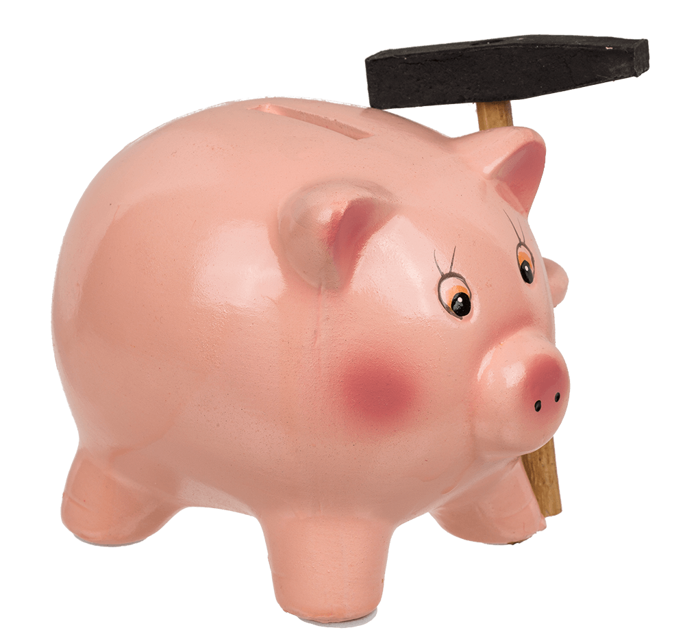 Savings box, Pig with Hammer,