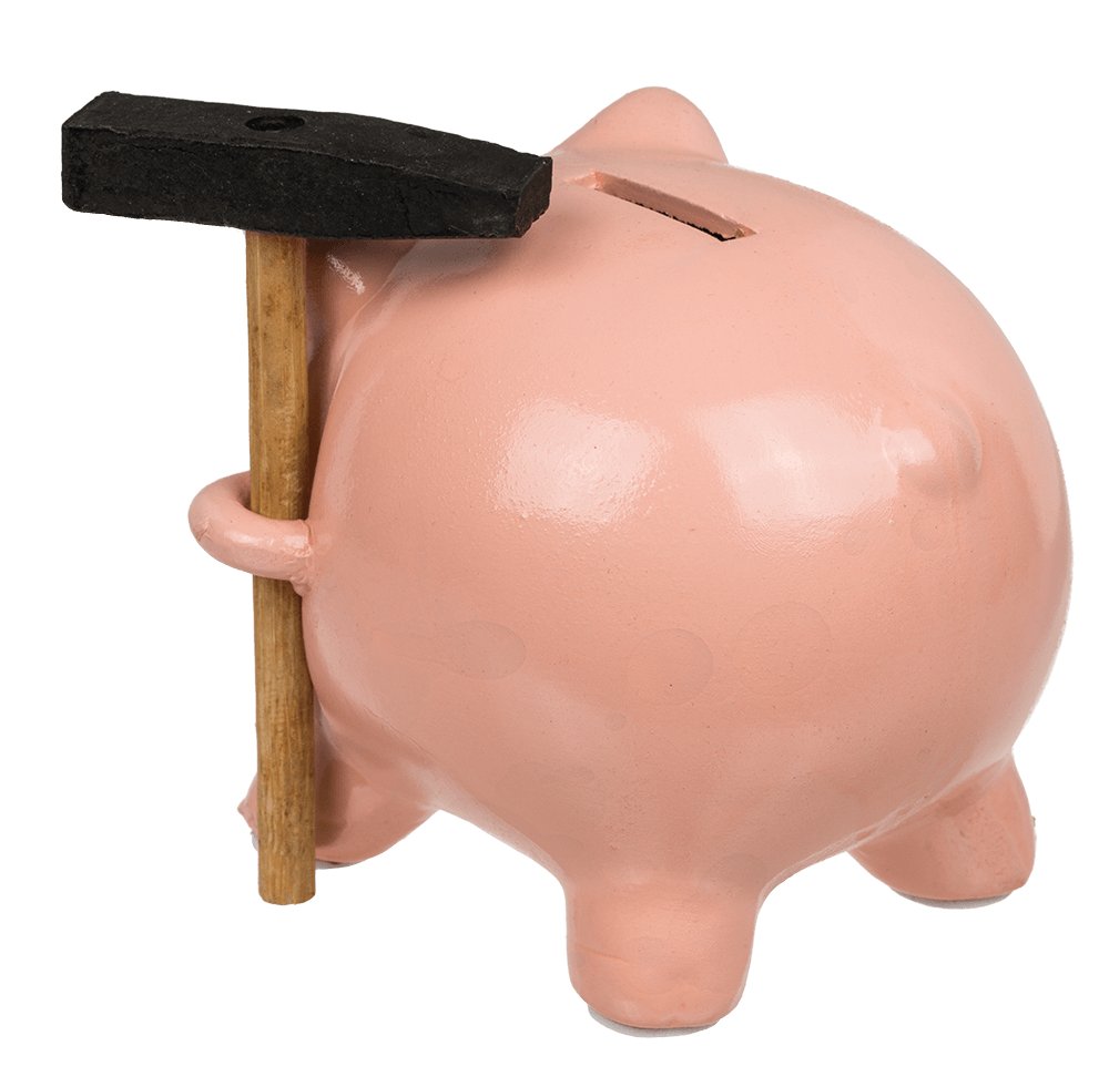 Savings box, Pig with Hammer,