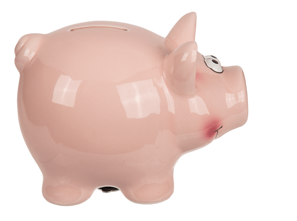 Savings box with lock, Pig,