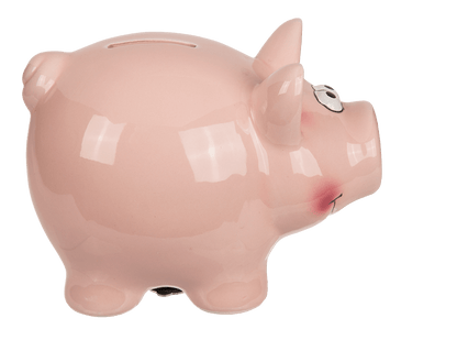 Savings box with lock, Pig,