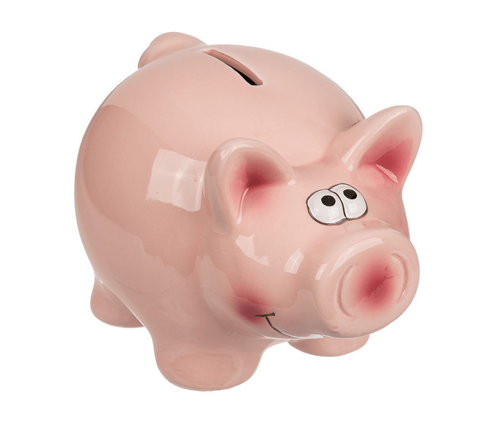 Savings box with lock, Pig,