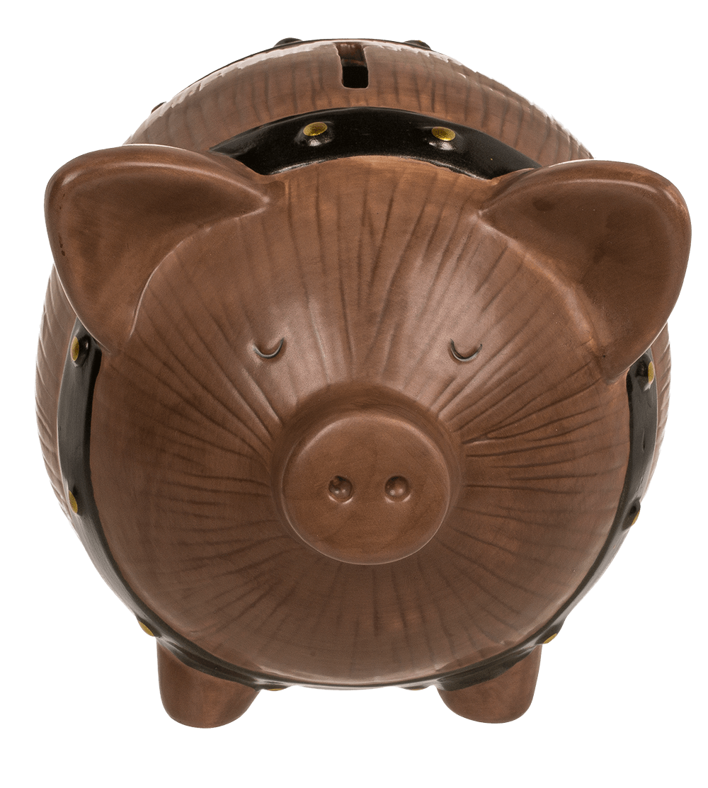 Saving bank, barrel pig, 16 x 12,5 x 13 cm,