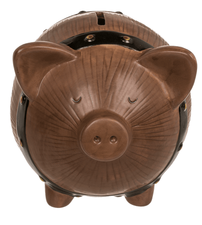 Saving bank, barrel pig, 16 x 12,5 x 13 cm,
