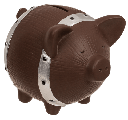 Saving bank, barrel pig, 16 x 12,5 x 13 cm,