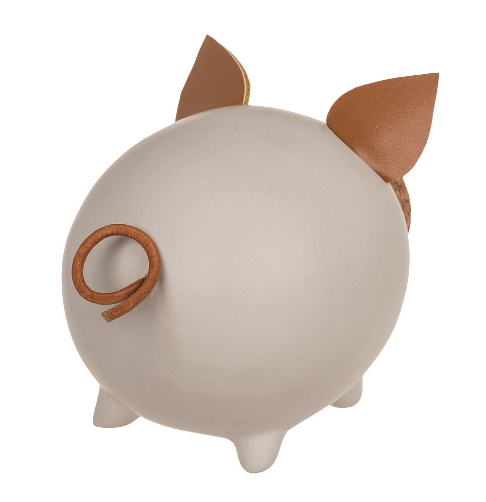 Sving bank, pig with corc closing nose,