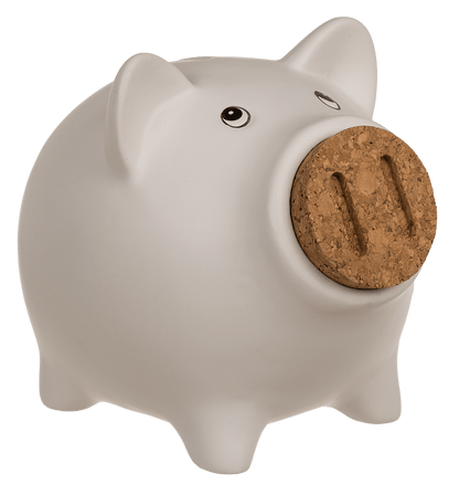 Saving bank, pig with corc closing nose,
