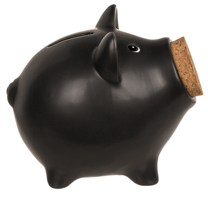 Saving bank, pig with corc closing nose,
