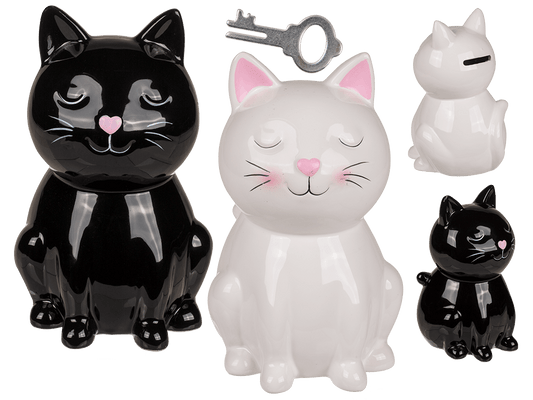 Savings bank with lock, Cat,