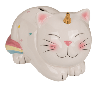 Savings bank with lock, Unicorn Cat,