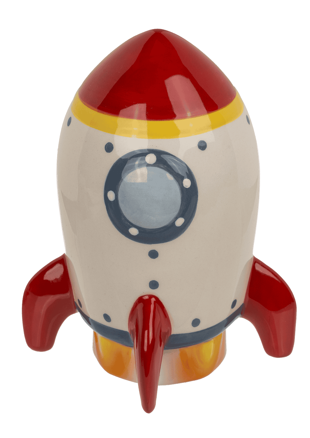 Money box, Rocket, 12.5 x 7 cm, stoneware,