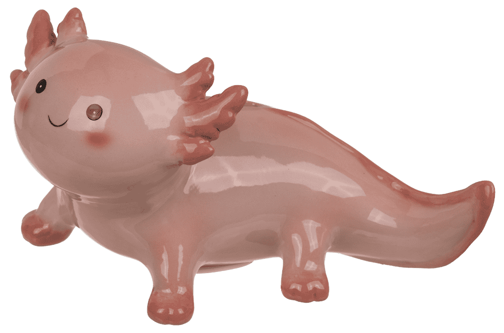 Money box, axolotl, ceramic, 17 x 11 cm,