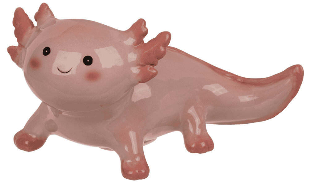 Money box, axolotl, ceramic, 17 x 11 cm,
