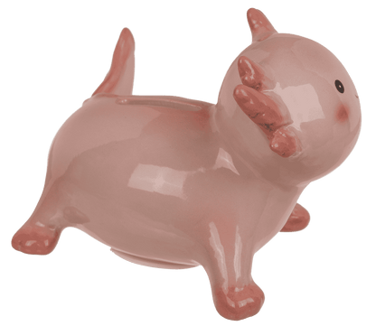 Money box, axolotl, ceramic, 17 x 11 cm,