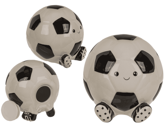 Money box, football, ceramic, 13 x 12 cm,