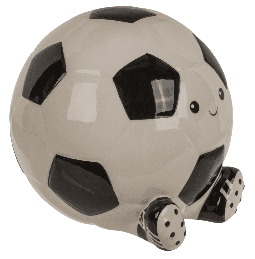 Spardose, Fußball, aus Keramik, 13 x 12 cm,