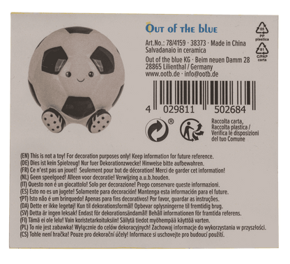 Spardose, Fußball, aus Keramik, 13 x 12 cm,