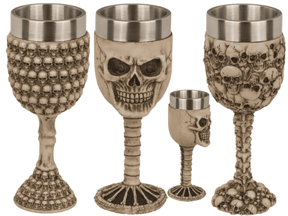 Polyresin mug, Skull with stainless steel insert,