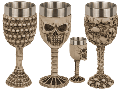 Polyresin mug, Skull with stainless steel insert,
