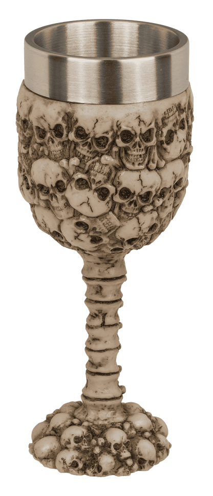 Polyresin mug, Skull with stainless steel insert,