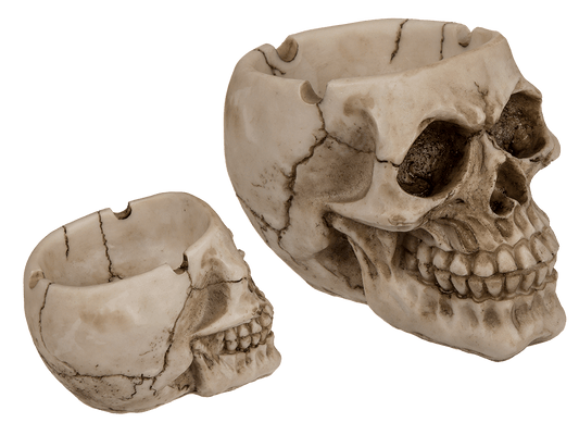 Polyresin ashtray, Skull,