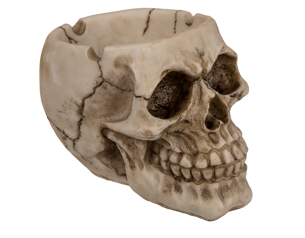 Polyresin ashtray, Skull,