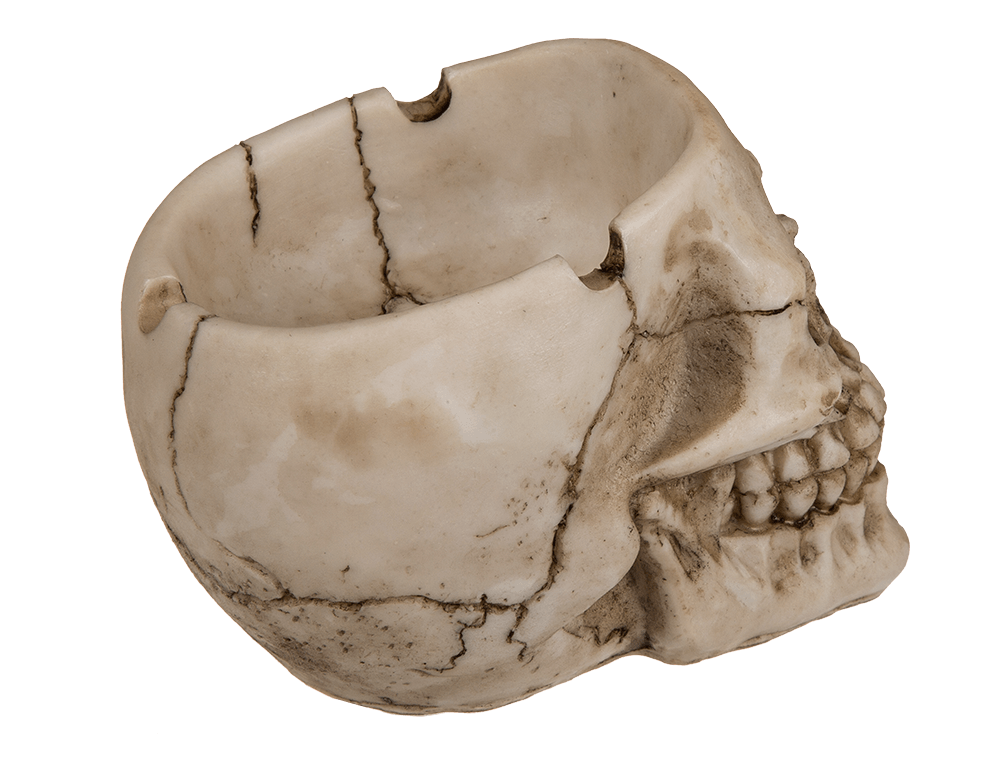Polyresin ashtray, Skull,