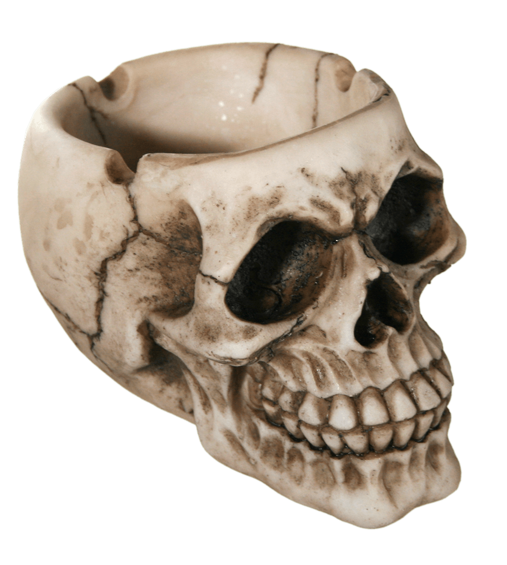 Polyresin ashtray, Skull,