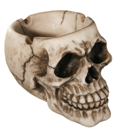 Polyresin ashtray, Skull,
