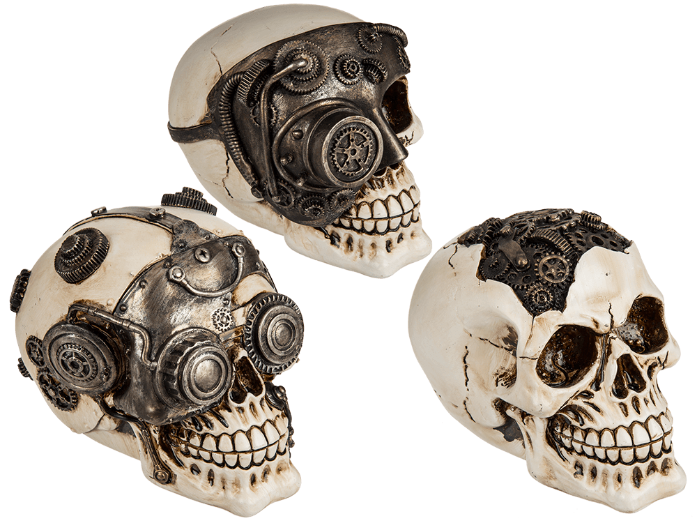 Polyresin skull, Cyborg Skull,