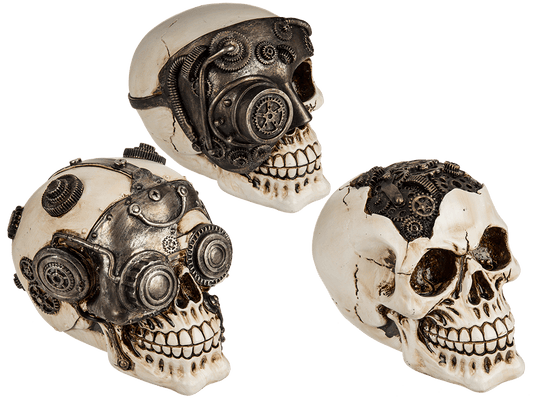 Polyresin skull, Cyborg Skull,