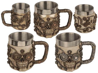 Polyresin beer mug with stainless steel insert,