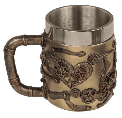 Polyresin beer mug with stainless steel insert,