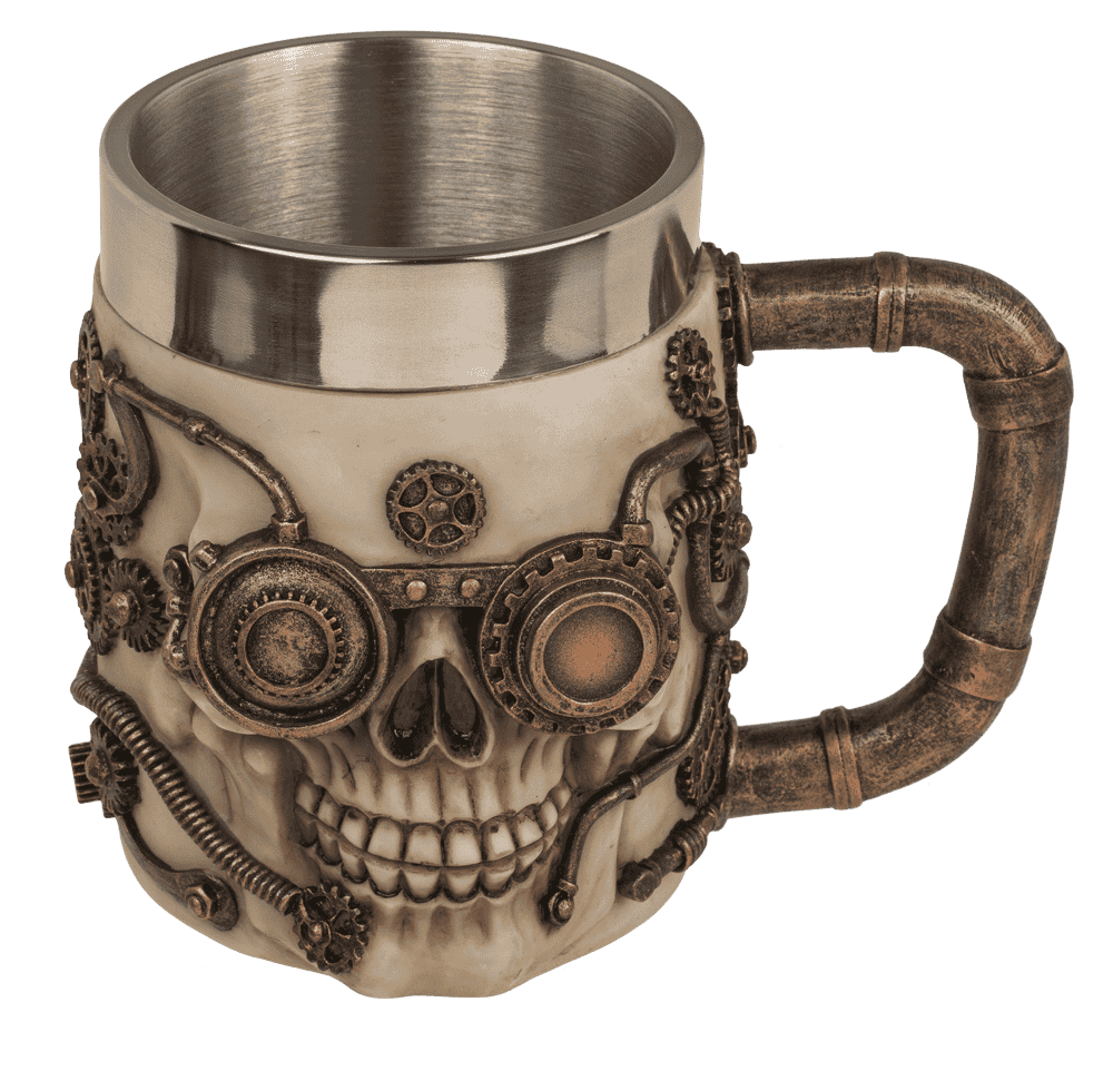 Polyresin beer mug with stainless steel insert,