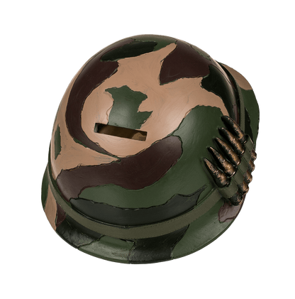 Polyresin savings bank with lock,