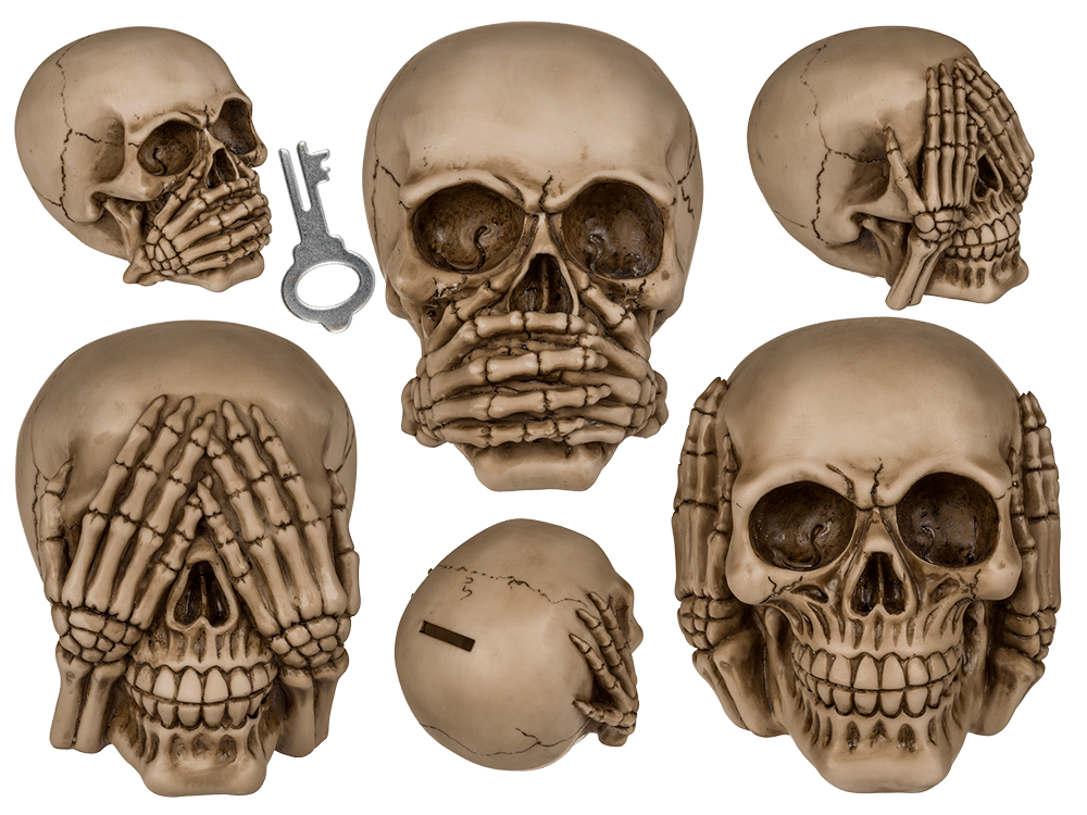 Savings bank, Skull - The 3 Monkeys (See No,