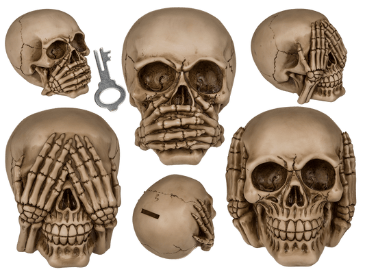 Savings bank, Skull - The 3 Monkeys (See No,