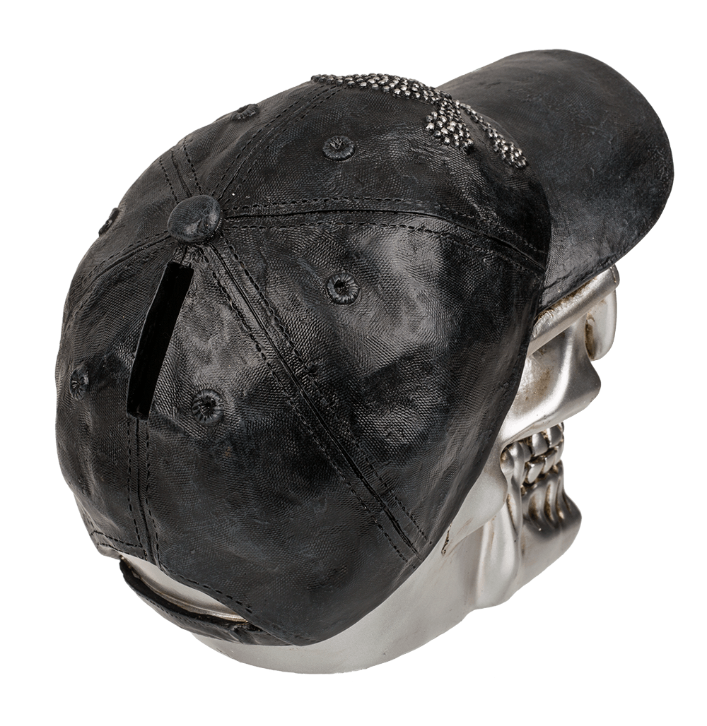 Savings bank with lock, Skull with basecap,